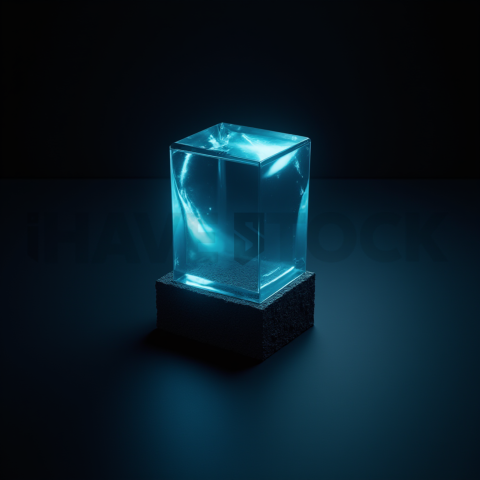 Minimalism Glassmorphism Block Cyan Glow 2025 – 8K Minimal Black UI Mockup MKT GLS 0301