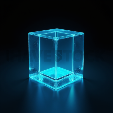 Minimalism Glassmorphism Block Cyan Glow 2025 – 8K Minimal Black UI Mockup MKT GLS 0173