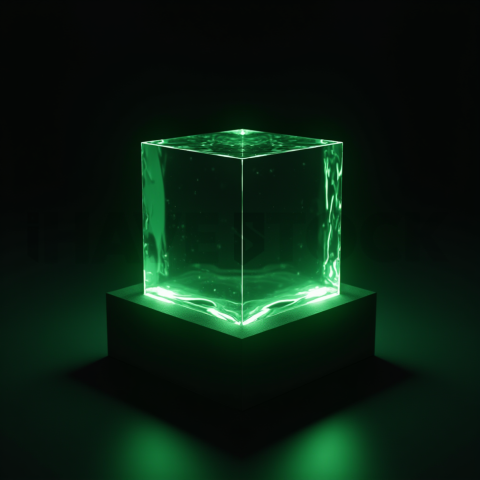 Minimalism Glassmorphism Block Green Neon Glow 2025 – 8K Minimal Black UI Mockup MKT GLS 0904