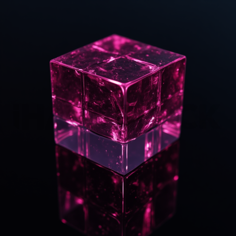 Minimalism Glassmorphism Block Magenta Glow 2025 – 8K Minimal Black UI Mockup MKT GLS 0255