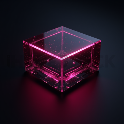 Minimalism Glassmorphism Block Magenta Glow 2025 – 8K Minimal Black UI Mockup MKT GLS 0302