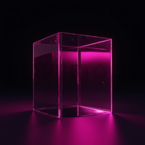Minimalism Glassmorphism Block Magenta Glow 2025 – 8K Minimal Black UI Mockup MKT GLS 0328