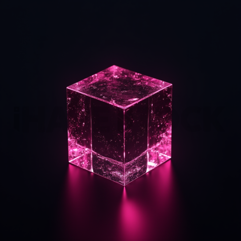 Minimalism Glassmorphism Block Magenta Glow 2025 – 8K Minimal Black UI Mockup MKT GLS 0715