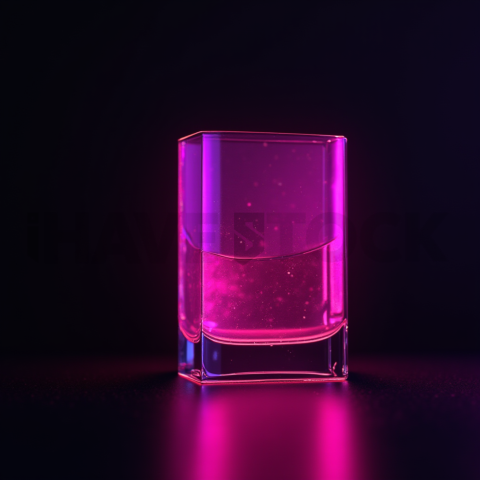 Minimalism Glassmorphism Block Magenta Glow 2025 – 8K Minimal Black UI Mockup MKT GLS 0720
