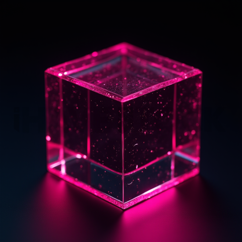 Minimalism Glassmorphism Block Magenta Glow 2025 – 8K Minimal Black UI Mockup MKT GLS 0765