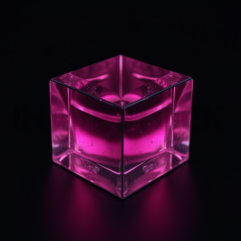 Minimalism Glassmorphism Block Magenta Glow 2025 – 8K Minimal Black UI Mockup MKT GLS 0954
