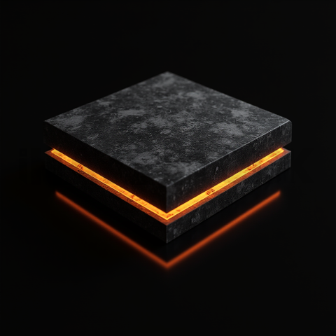 Minimalism Glassmorphism Block Orange Fire Glow 2025 – 8K Minimal Black UI Mockup MKT GLS 0261