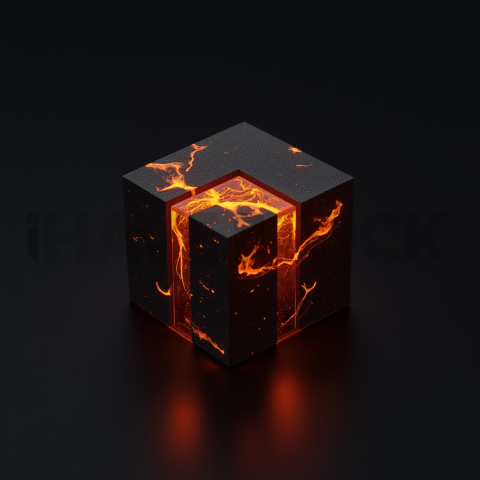 Minimalism Glassmorphism Block Orange Fire Glow 2025 – 8K Minimal Black UI Mockup MKT GLS 0355