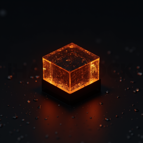 Minimalism Glassmorphism Block Orange Fire Glow 2025 – 8K Minimal Black UI Mockup MKT GLS 0747