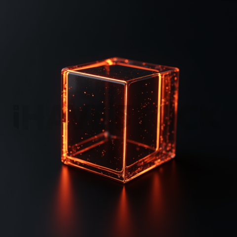 Minimalism Glassmorphism Block Orange Fire Glow 2025 – 8K Minimal Black UI Mockup MKT GLS 0793
