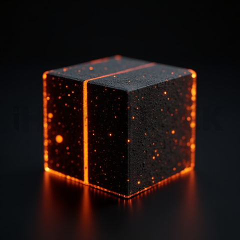 Minimalism Glassmorphism Block Orange Fire Glow 2025 – 8K Minimal Black UI Mockup MKT GLS 0792