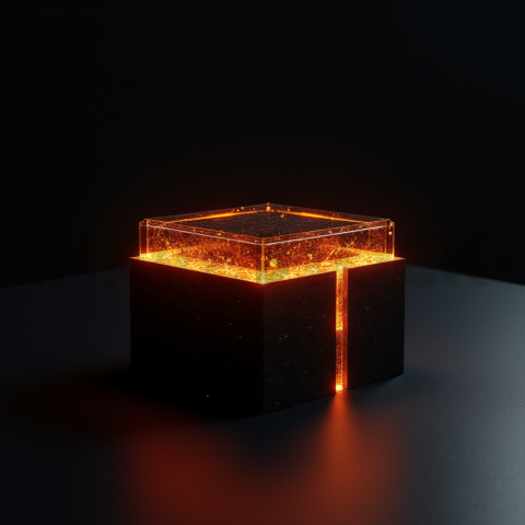 Minimalism Glassmorphism Block Orange Fire Glow 2025 – 8K Minimal Black UI Mockup MKT GLS 0804