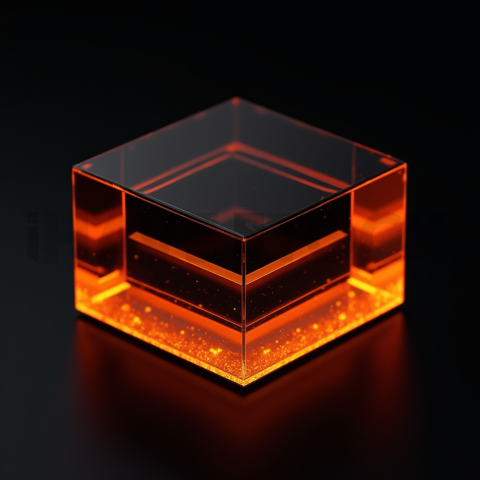 Minimalism Glassmorphism Block Orange Fire Glow 2025 – 8K Minimal Black UI Mockup MKT GLS 0810
