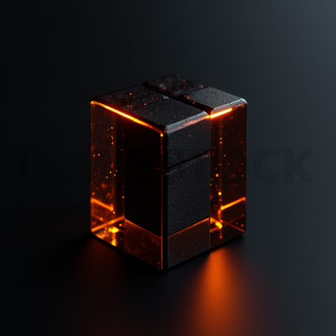 Minimalism Glassmorphism Block Orange Fire Glow 2025 – 8K Minimal Black UI Mockup MKT GLS 0811