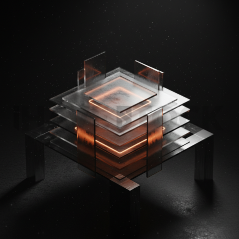 Minimalism Glassmorphism Block Orange Fire Glow 2025 – 8K Minimal Black UI Mockup MKT GLS 0866