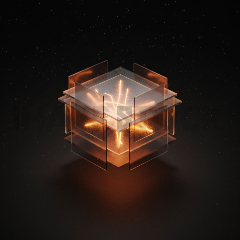 Minimalism Glassmorphism Block Orange Fire Glow 2025 – 8K Minimal Black UI Mockup MKT GLS 1017