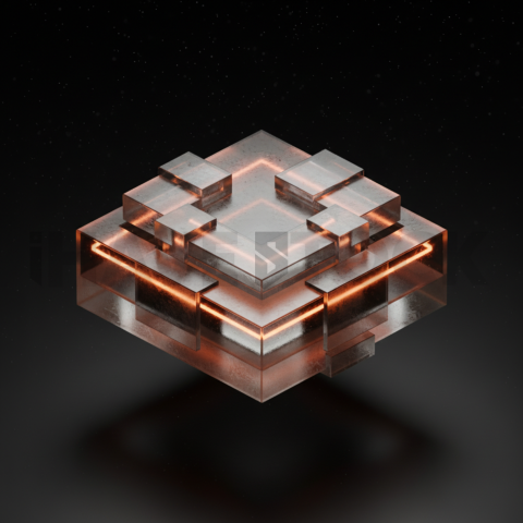 Minimalism Glassmorphism Block Orange Fire Glow 2025 – 8K Minimal Black UI Mockup MKT GLS 1052