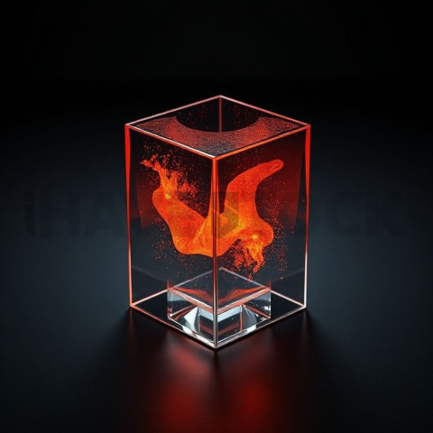 Minimalism Glassmorphism Block Orange Fire Glow 2025 – 8K Minimal Black UI Mockup MKT GLS 1224