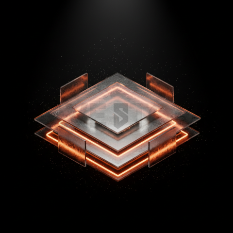 Minimalism Glassmorphism Block Orange Fire Glow 2025 – 8K Minimal Black UI Mockup MKT GLS 1355