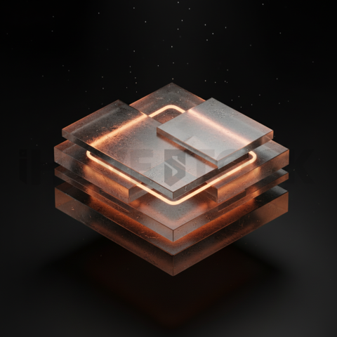 Minimalism Glassmorphism Block Orange Fire Glow 2025 – 8K Minimal Black UI Mockup MKT GLS 1358