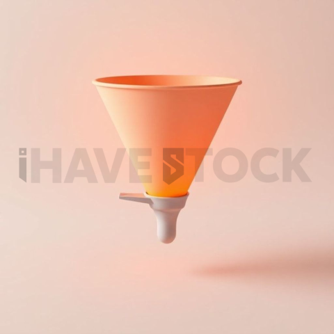 3D Funnel Icon Sunset Orange series 826