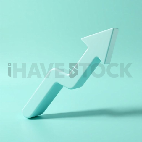 3D Growth Arrow Teal Glossy series 828