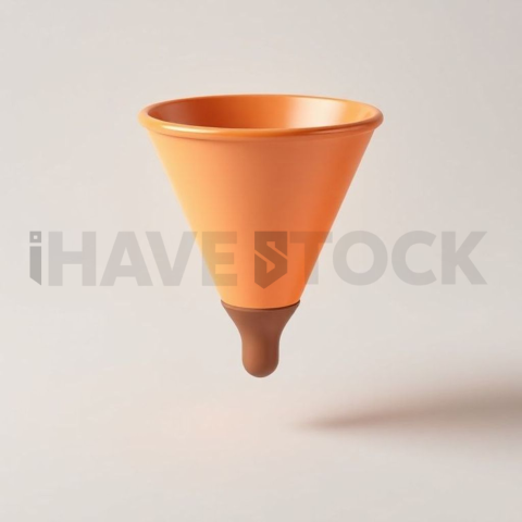 3D Funnel Icon Amber Soft series 818