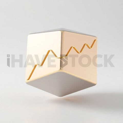 3D Analytics Cube Gold Metallic series 816