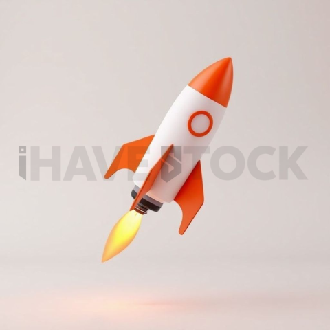3D Rocket Booster Sunset Orange series 823