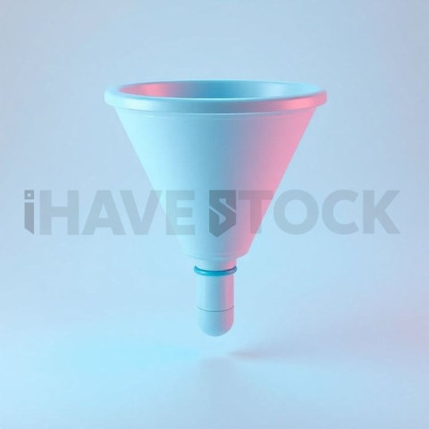 3D Funnel Icon Cyan Neon series 808