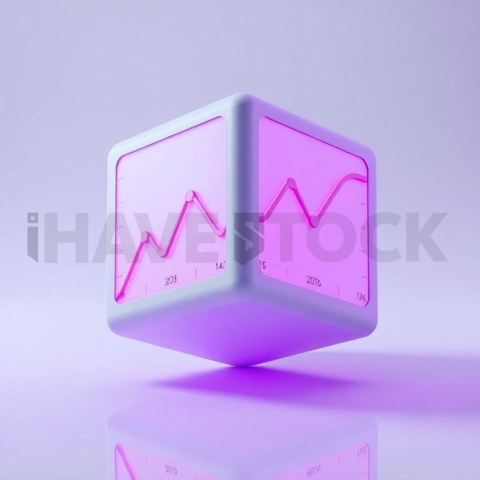 3D Analytics Cube Purple Neon series 804