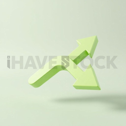 3D Growth Arrow Lime Green series 811