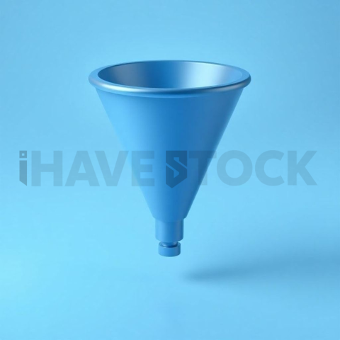 3D Funnel Icon Electric Blue series 807