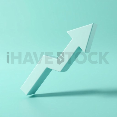 3D Growth Arrow Teal Glossy series 805