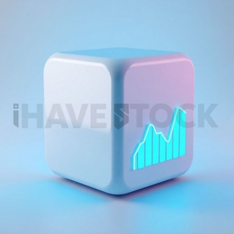 3D Analytics Cube Cyan Neon series 801