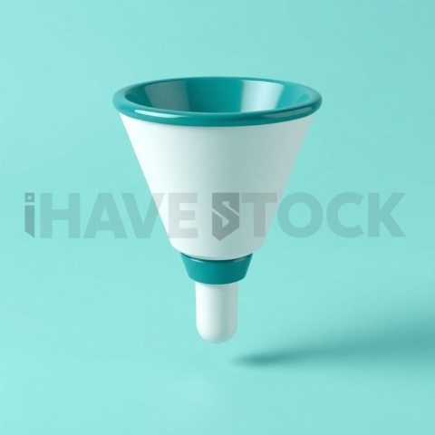 3D Funnel Icon Teal Glossy series 795