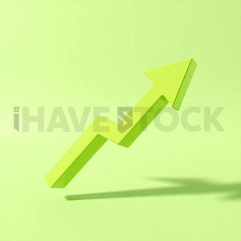 3D Growth Arrow Lime Green series 792