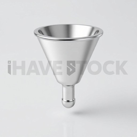 3D Funnel Icon Chrome Silver series 789