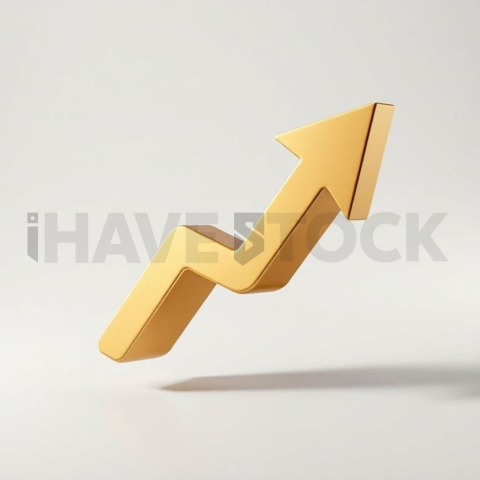 3D Growth Arrow Gold Metallic series 783