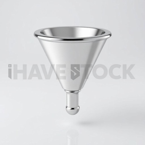3D Funnel Icon Chrome Silver series 772