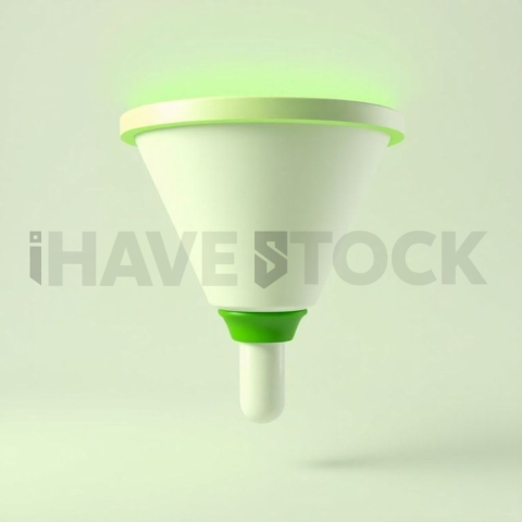 3D Funnel Icon Lime Green series 758
