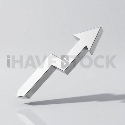 3D Growth Arrow Chrome Silver series 764