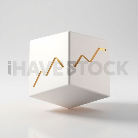 3D Analytics Cube Gold Metallic series 750