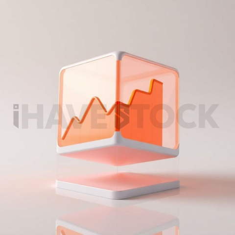 3D Analytics Cube Sunset Orange series 755