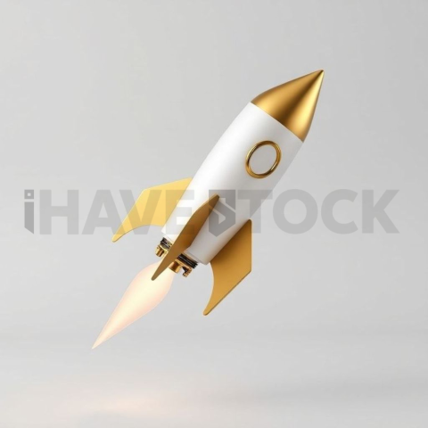 3D Rocket Booster Gold Metallic series 751