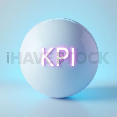 3D Kpi Sphere Cyan Neon series 739