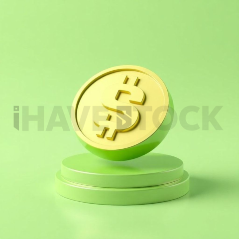 3D Profit Coin Lime Green series 736