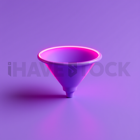 3D Funnel Icon Purple Neon series 732
