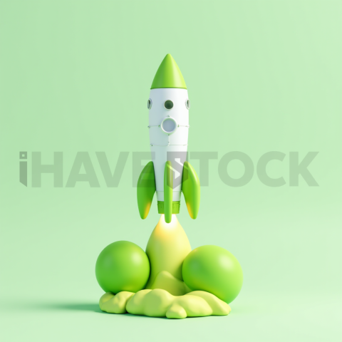 3D Rocket Booster Lime Green series 710