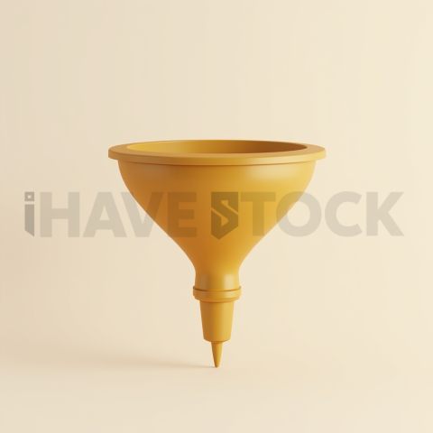3D Funnel Icon Gold Metallic series 702